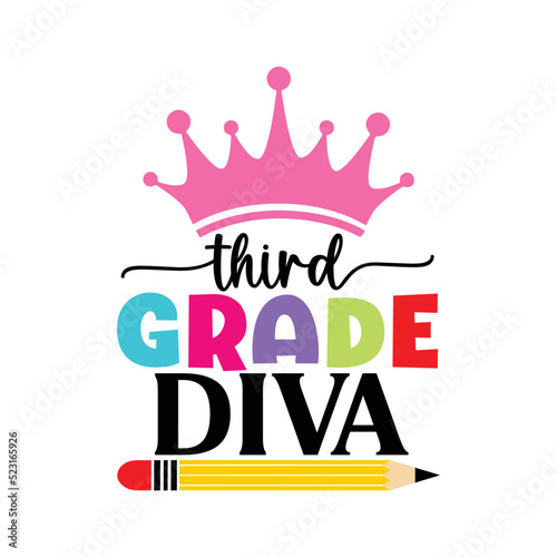 Third grade diva svg