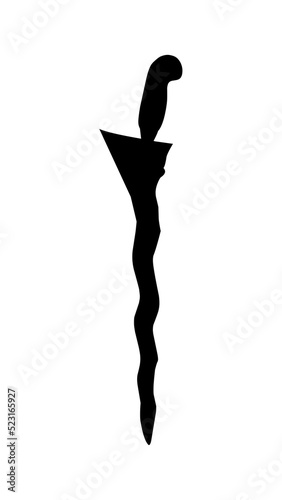 The symbol for the keris or the kris is a traditional Javanese Indonesian war weapon, containing mystique, a symbol of strength