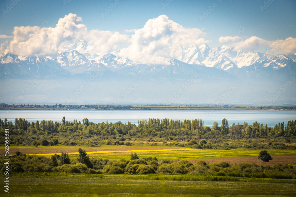 shore of issyk kul lake near cholpon-ata, Kyrgyzstan, holiday, vacation, summer, central asia shore of issyk kul lake near cholpon-ata, Kyrgyzstan, holiday, vacation, summer, central asia