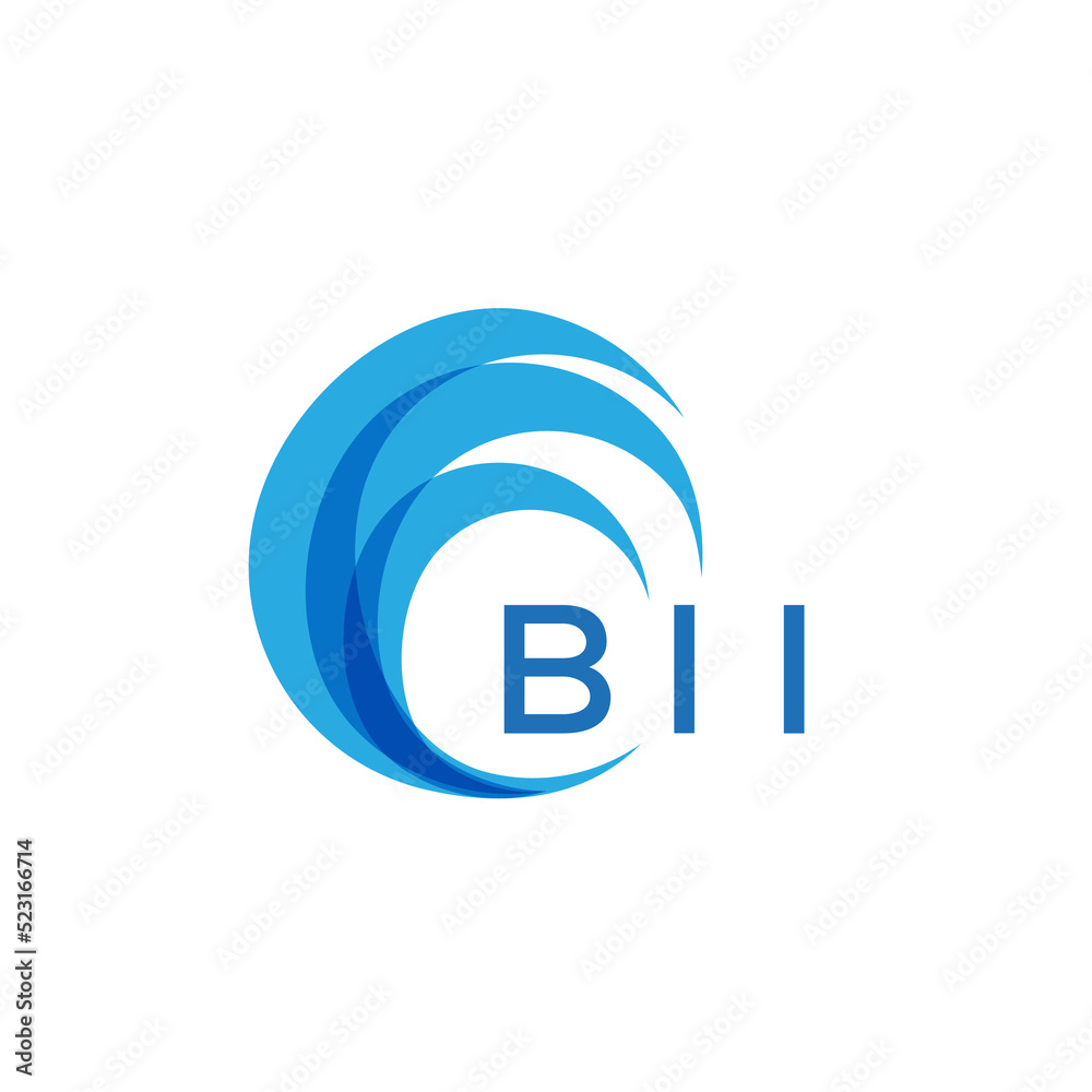 BII letter logo. BII blue image on white background. BII Monogram logo design for entrepreneur and business. . BII best icon.
 - obrazy, fototapety, plakaty 