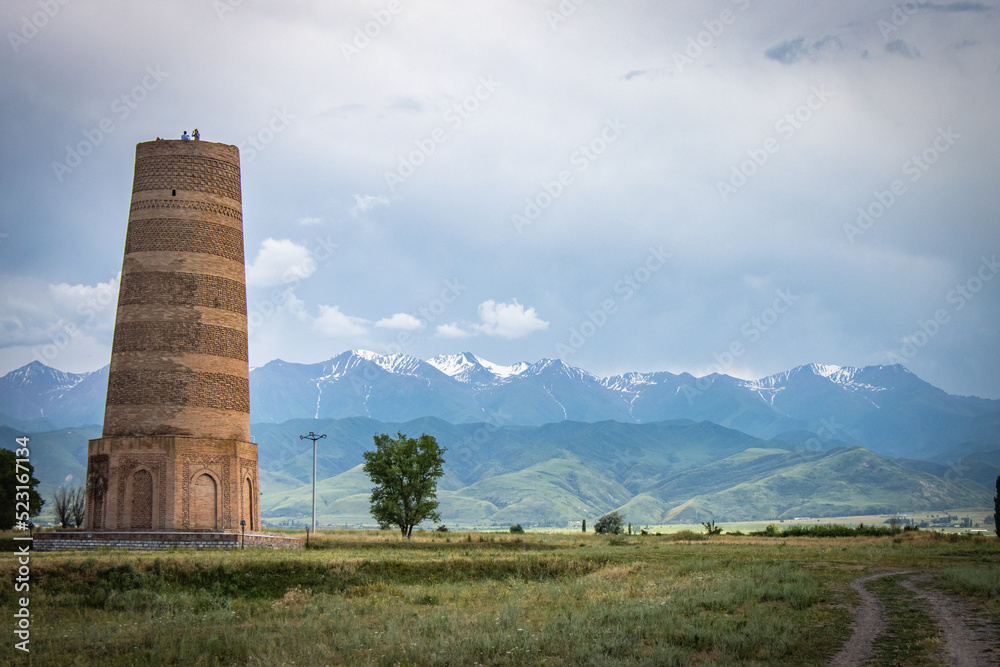 Burana Tower near Tokmok, Kyrgyzstan, Central Asia