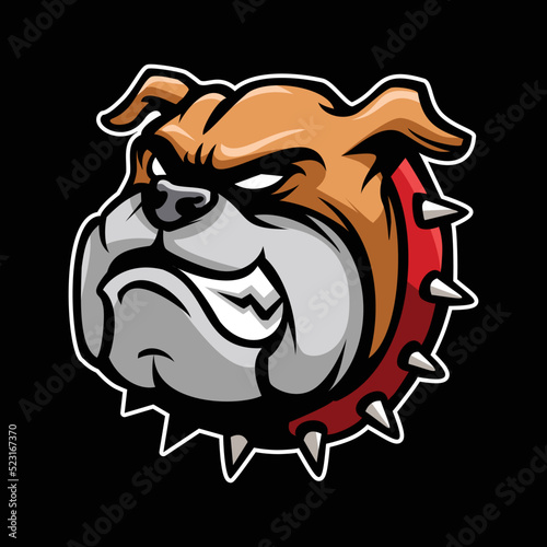 Angry Bulldog Head Mascot Illustration