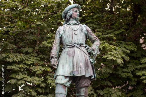 Statue of Peter Wessel Tordenskiold at Trondheim in Trøndelag in Norway (Norwegen, Norge or Noreg)