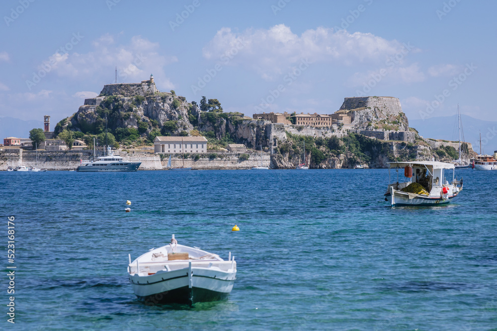 Old Fortress seen from Ionian Shore in Corfu town on Corfu Island in Greece