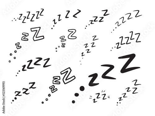 zzz doodle illustration drawing symbol for sleep cartoon vector photo