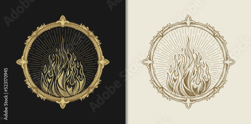 Fire as one of the four elements of nature vector illustration