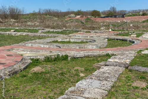 Ruins of The capital of the First Bulgarian Empire medieval stronghold Pliska, Shumen Region, Bulgaria