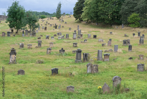 Sighthill cemetery old headstones in Glasgow graveyard photo