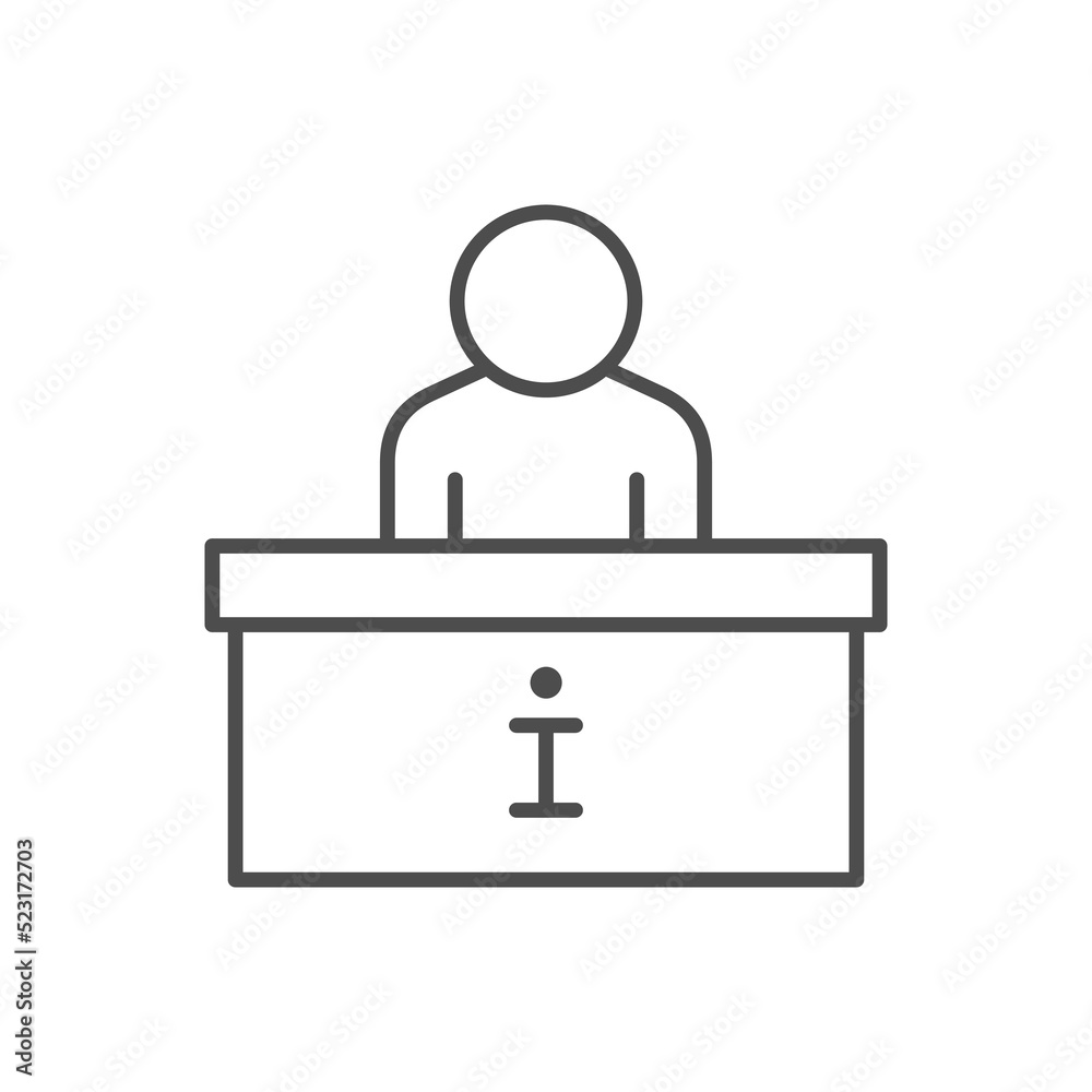 Information desk line outline icon Information desk line outline icon