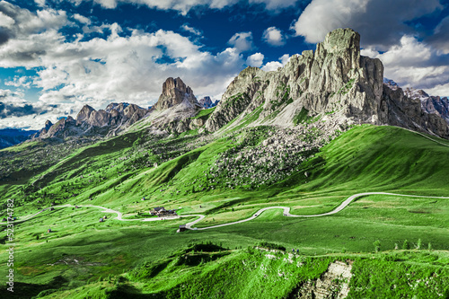 Aerial view of green Passo ...