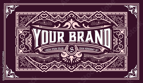 Western card with vintage style