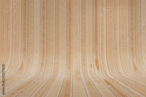Curved Wood Parquet Background 