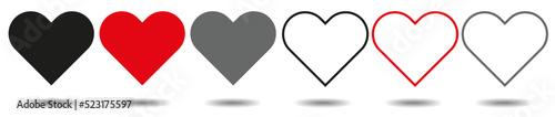 Vector heart icon. Flat style for graphic and web design.