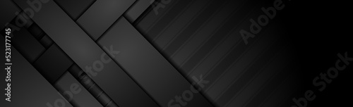 Geometry tech abstract background with black stripes. Vector banner design