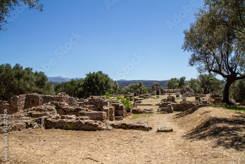Sparta, Greece, July 20, 2022. Ruins of the old city of Sparta Sparta is an ancient Greek city in the Peloponnese,