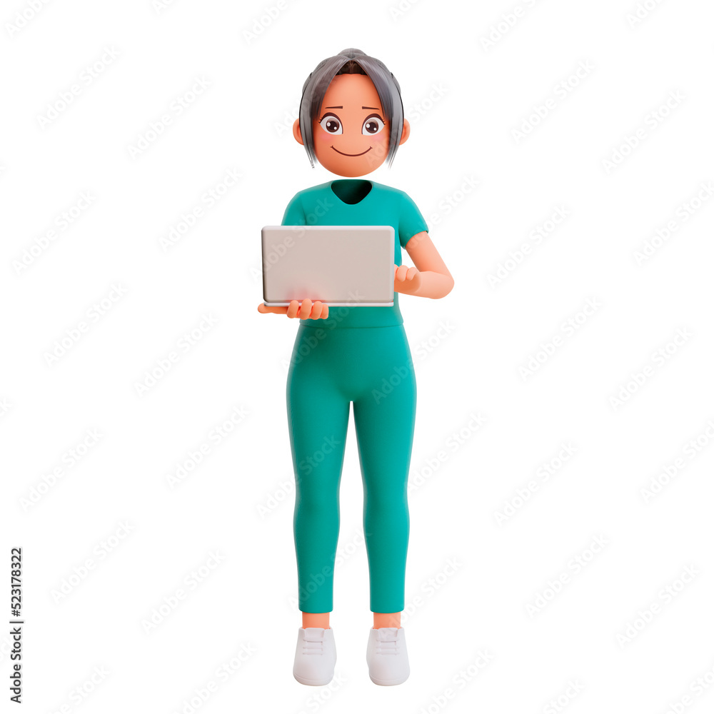 Healthcare and medicine concept - smiling nurse 3d render Healthcare and medicine concept - smiling nurse 3d render