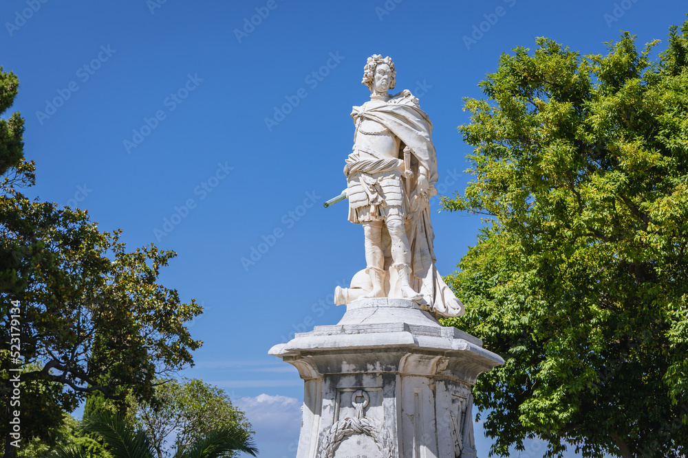 Statue of Fritz-Dietlof von der Schulenburg in Corfu town, Corfu Island, Greece