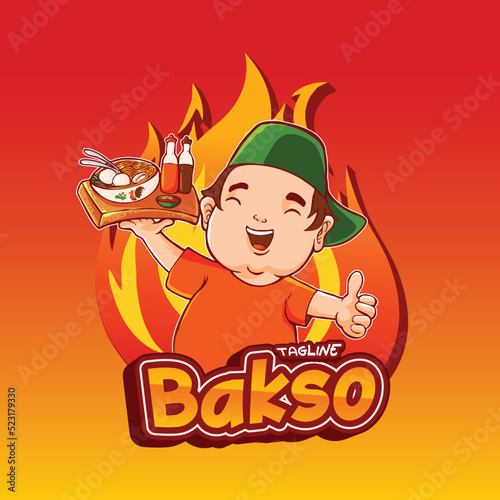 bakso indonesian food character mascot