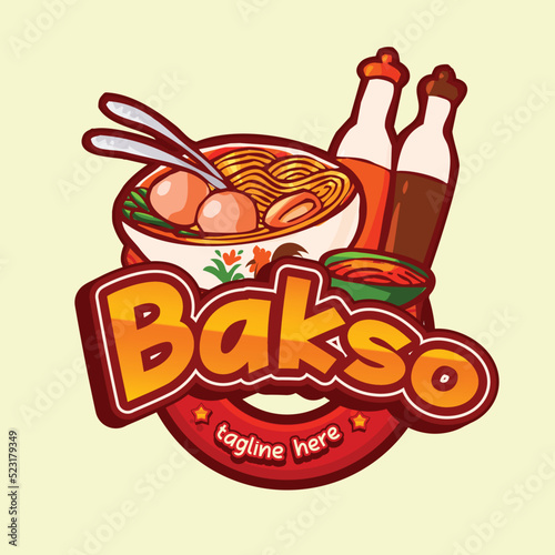 bakso indonesian food character mascot