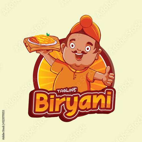 biryani indian food character mascot
