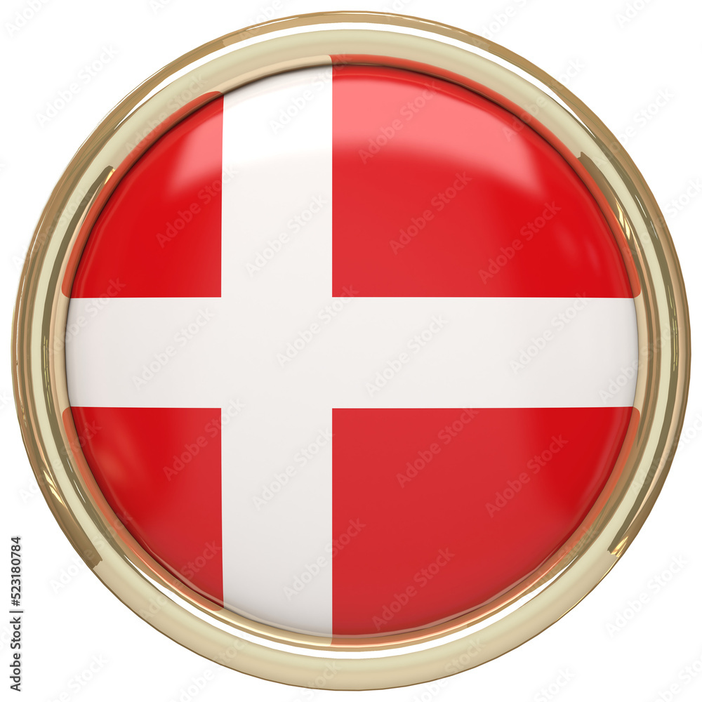 Obraz premium Badge with the Danish flag isolated on transparent background