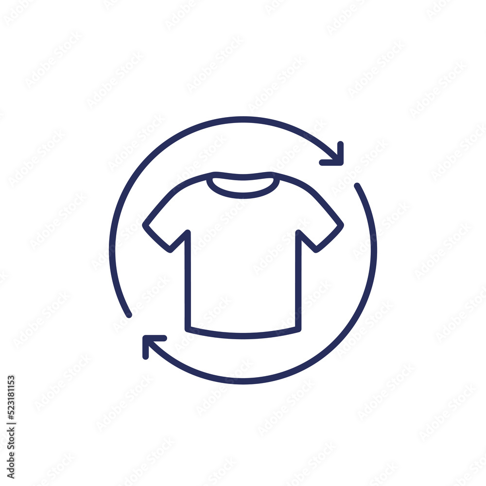 recycling clothes line icon with a t-shirt recycling clothes line icon with a t-shirt