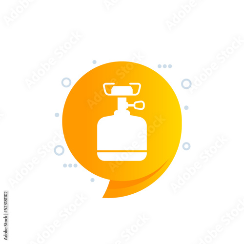 camping gas stove icon, vector