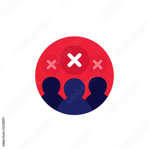 blocked users vector round icon