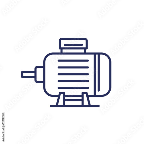 electric motor line icon, vector