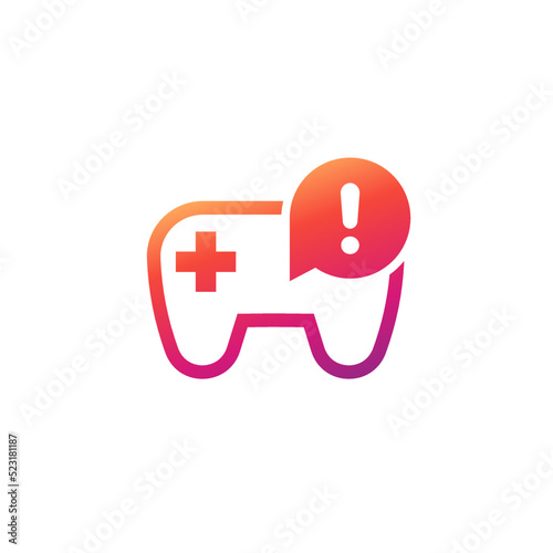 Game addiction icon with a gamepad