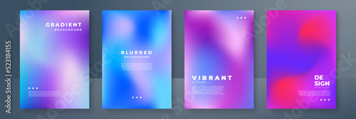 Abstract deep red and blue vibrant gradient colors backgrounds for fashion flyer, brochure design. Set of soft, bright gradient wallpaper for mobile apps, ui design, banner, poster