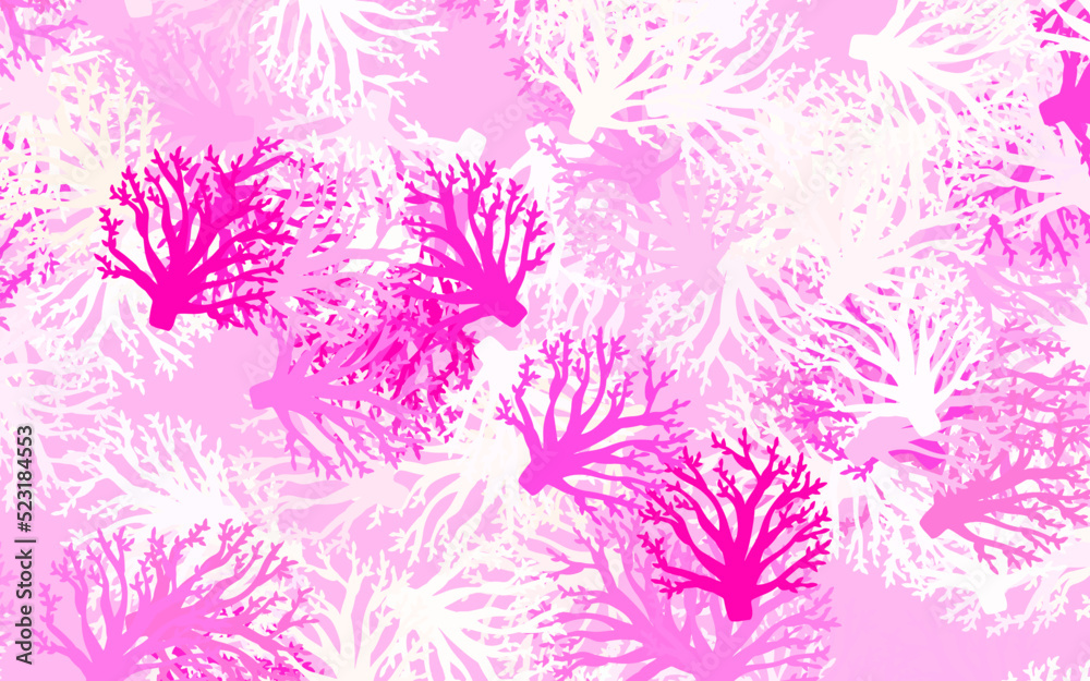 Light Pink, Yellow vector elegant wallpaper with branches, leaves. Light Pink, Yellow vector elegant wallpaper with branches, leaves.