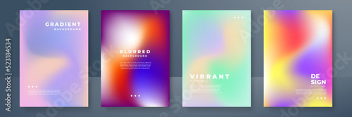 Abstract fluid gradient background vector. Minimalist style cover template with circle shapes, colorful and liquid color. Modern wallpaper design perfect for social media, idol poster, photo frame.
