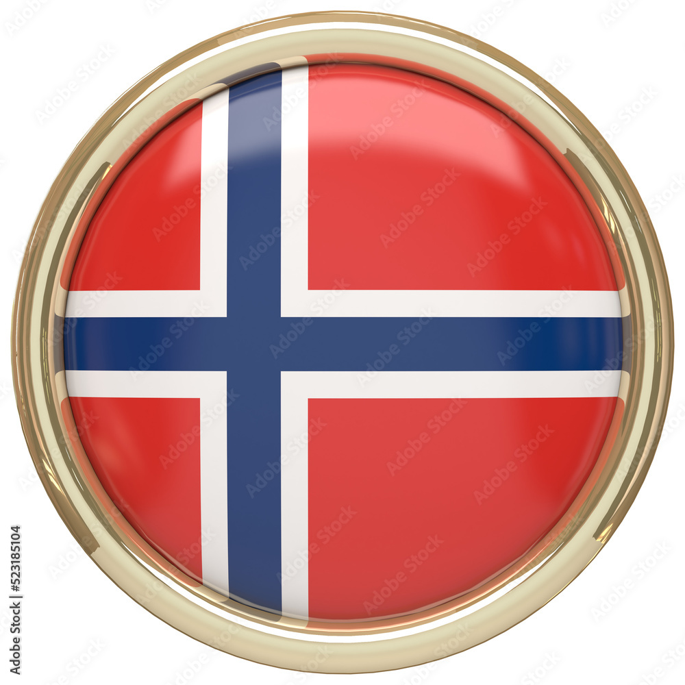 Obraz premium Badge with the Norwegian flag isolated on transparent background