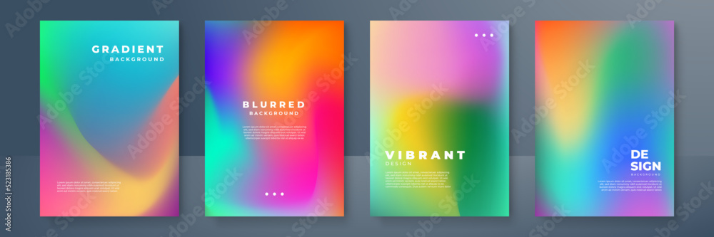 Fototapeta premium Abstract blurred pattern texture book brochure poster cover gradient template vector set