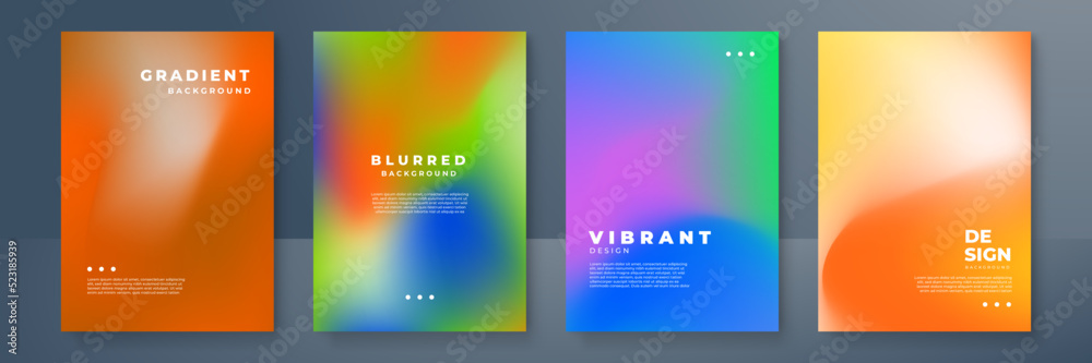 Minimal covers design. Cool gradient colors. Geometric blurred gradients. Vector illustration.