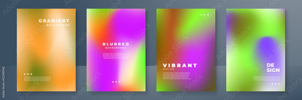 Minimal covers design. Cool gradient colors. Geometric blurred gradients. Vector illustration.