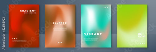 Minimal covers design. Cool gradient colors. Geometric blurred gradients. Vector illustration.