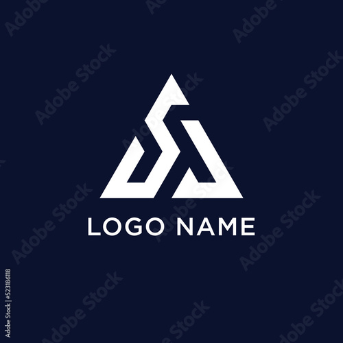 letter s j logo triangle logo
