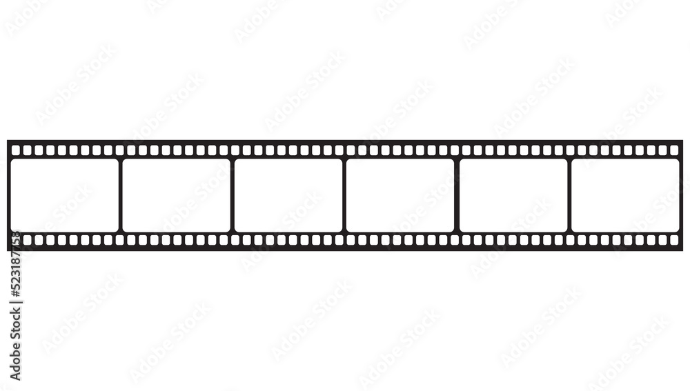 Cinema film strip isolated on transparent background vector. Seamless film strips on transparent background.