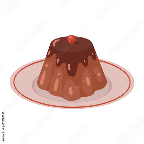 coffee pudding with berry