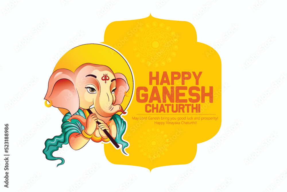 Happy Ganesh Chaturthi illustration of Lord Ganpati background for ...