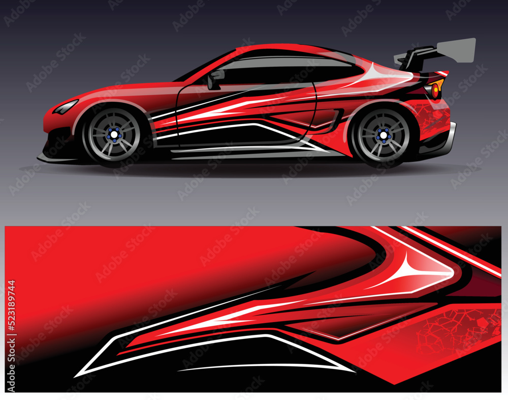 Sport car racing wrap livery design. vector design Sport car racing wrap livery design. vector design
