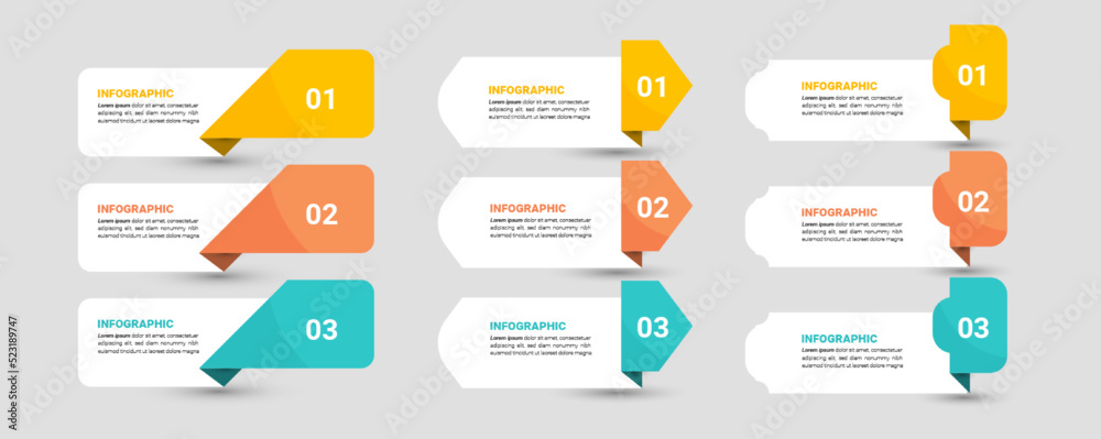 Pack of infographics element template. - obrazy, fototapety, plakaty 
