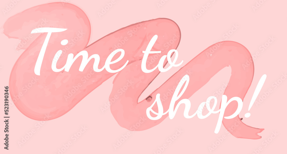  sign time to  shopping concept, products from e-shop or digital store, vector flat graphic illustration 