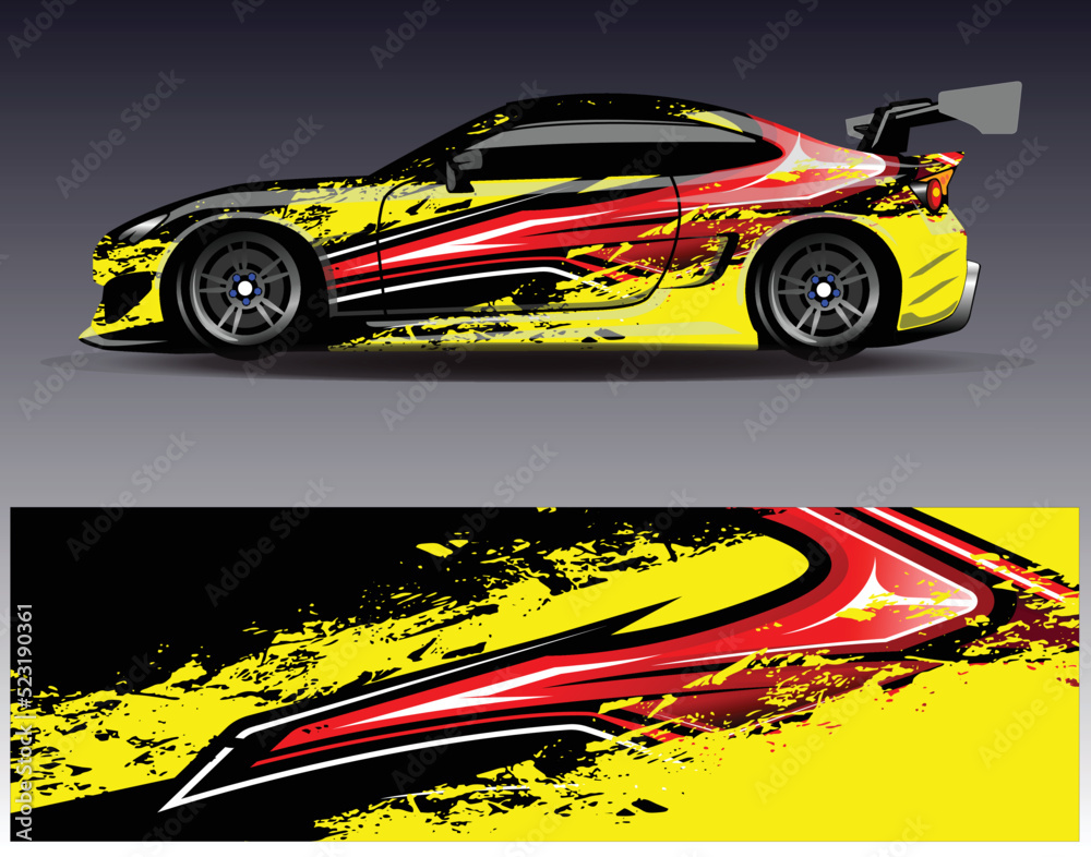Sport car racing wrap livery design. vector design Sport car racing wrap livery design. vector design