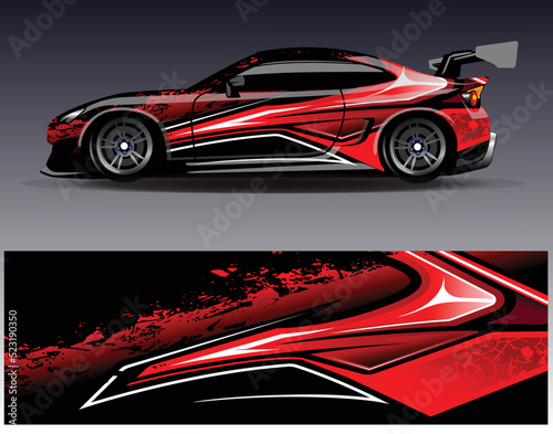 Sport car racing wrap livery design. vector design
