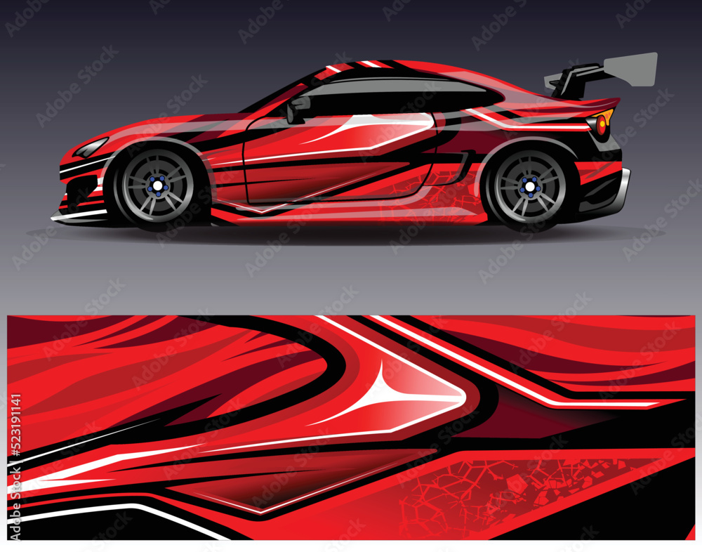 Sport car racing wrap livery design. vector design Sport car racing wrap livery design. vector design