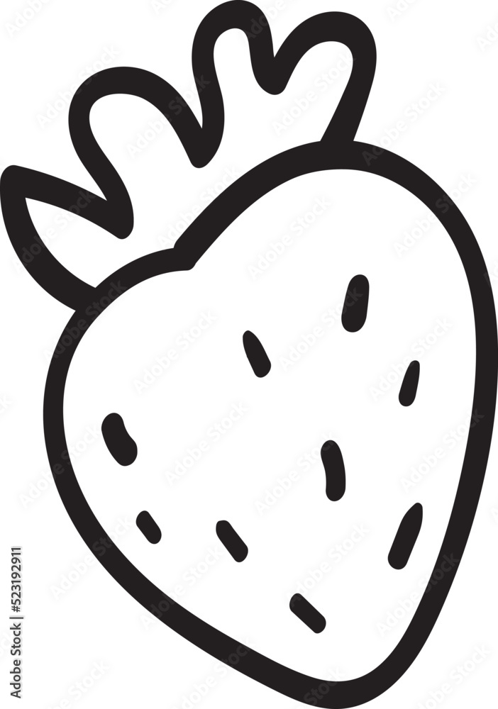 Obraz premium Ripe Strawberry vector Hand Drawn