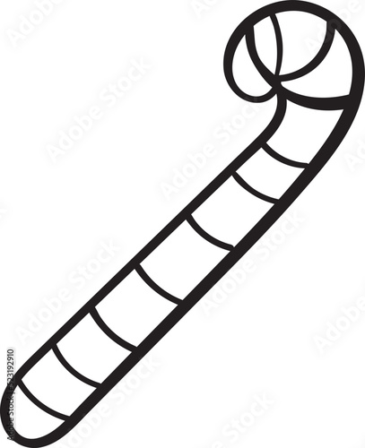 Striped Candy Cane vector Hand Drawn